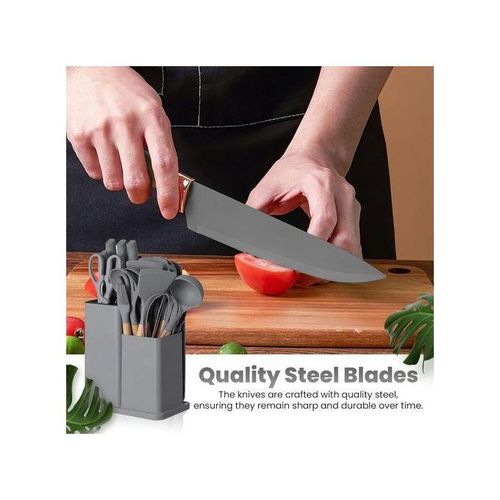 product_image_name-Generic-Lot de 19 ustensiles de cuisine et couteaux en inox avec planche à découper-2