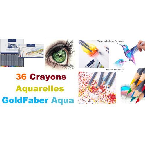 Boîte métal 36 crayons aquarelle Faber-Castell Goldfaber