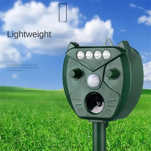 Repulsif Chat Exterieur, Pulsif Chat Oiseau Souris Solaire Etanche IP56,  Ultrason Souris et Rat, 5 Mode Réglable Protection du Jardin Potager Verger  Couleur Vert Ternel