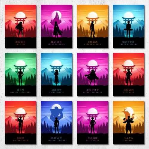 product_image_name-Generic-Colorful Anime Characters Wallpaper Collection 4, 12 Poster A5-1