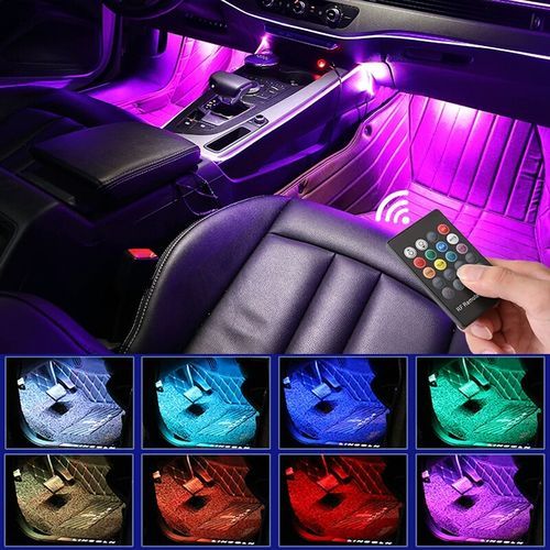 Lumière d'ambiance LED RGB 5 en 1 pour tableau de bord, 64 couleurs,  luminaire décoratif d'intérieur de voiture, contrôle via application -  AliExpress