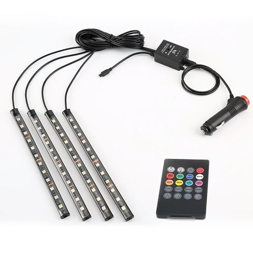 Generic voiture RGB LED 7 couleurs contrôle de musique bande de