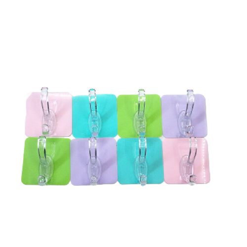 marque generique - 10pcs Crochet Adhésif Mural Transparent Rangement pour  Chambre Toilettes Cuisine Porte-8kg 7*7cm - Cintre - Rue du Commerce