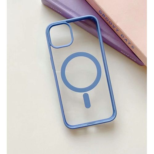 Case iPhone 13 : Coque magnétique transparente MagSafe Bleu Ciel à