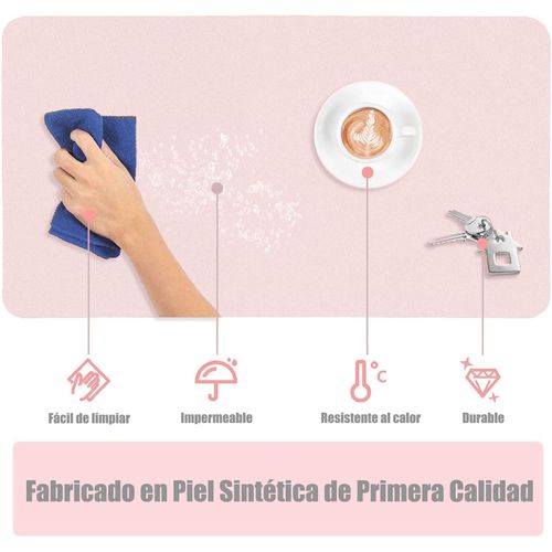 product_image_name-Drop Stop-Tapis de souris, tapis de souris en cuir, tapis de souris imperméable et antidérapant, tapis de souris de bureau pour gamer, bureau et maison, Rose-3