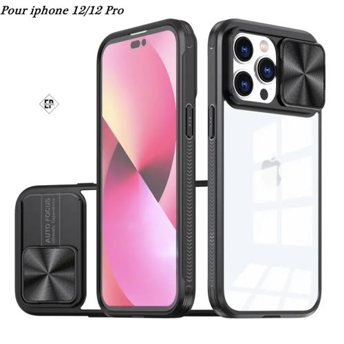 product_image_name-Generic-Coque Antichoc pour iPhone 12,12 Pro Transparent  avec protection de camera coulissant-1