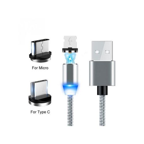 product_image_name-Generic-كابل مغناطيسي مع 3 موصلات USB صغيرة / نوع C / إضاءة برق لـ samsung / iphone / oppo / huawei-1