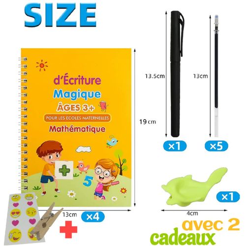 Generic Pack de 4 Cahier Magique outil pratique pour une écriture parfaite  Avec 2 cadeaux à prix pas cher