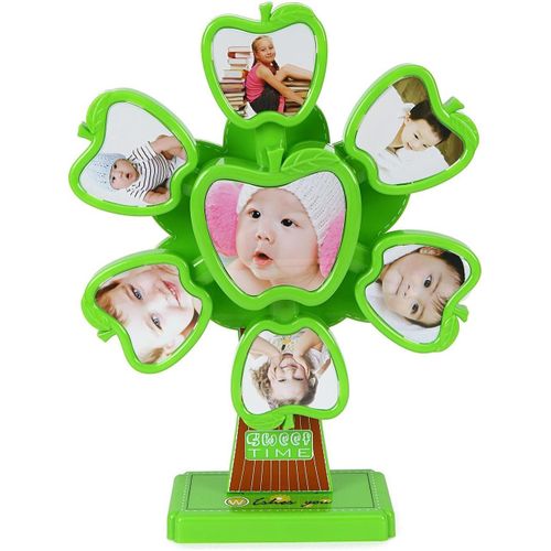 product_image_name-Generic-إطار صور ديكوري على شكل تفاحة خضراء مع ساعة مدمجة – ذو طراز عصري وأصلي-1