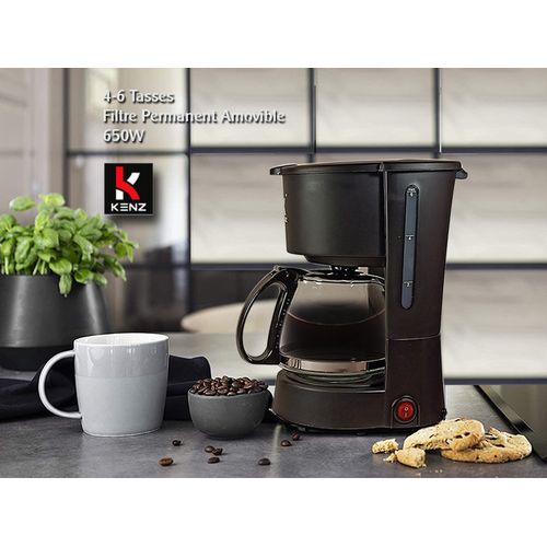 Kenz Cafetière Electrique expresso 4-6 tasses - Filtre Permanent - Noir à  prix pas cher