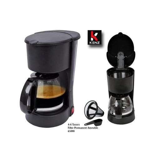 Kenz Cafetière Electrique expresso 4-6 tasses - Filtre Permanent - Noir à  prix pas cher