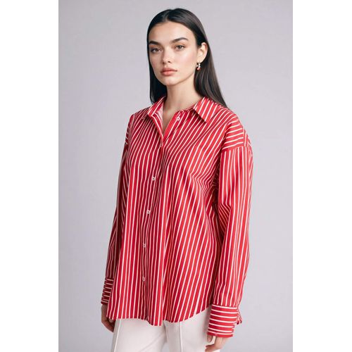 product_image_name-Defacto-Chemise en popeline rayée 100% coton Coupe oversize-3