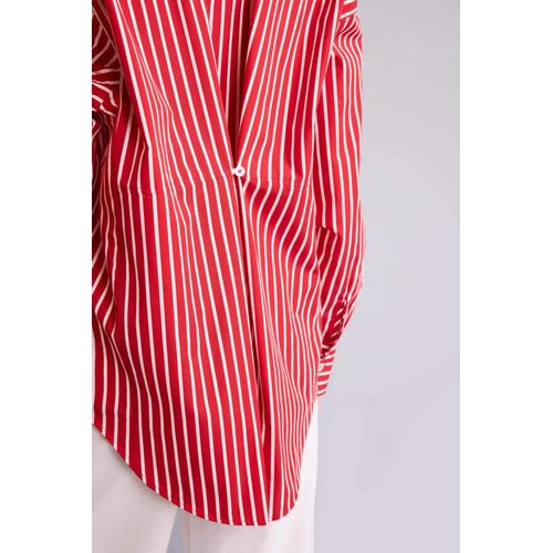 product_image_name-Defacto-Chemise en popeline rayée 100% coton Coupe oversize-5