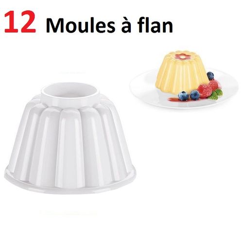 Generic Moules à flan en plastique, Lot de 12 Pcs, Moules