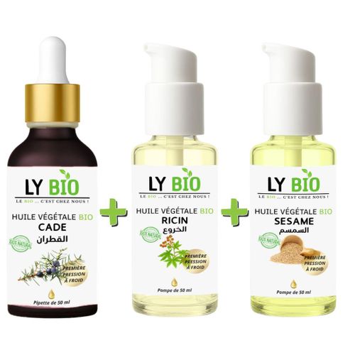 product_image_name-LY BIO-PACK HUILE CADE 50ML - PIPETTE + HUILE RICIN 50ml - POMPE + HUILE SESAME 50ml - POMPE-1