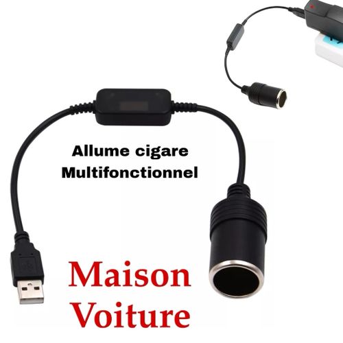 Generic Prise Allume-cigare pour maison, voiture Cordon D'alimentation USB  Port à prix pas cher