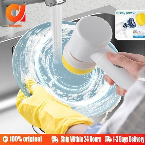 5-en-1 Portablekitchen Salle de bain Lavabo Nettoyage Outil Baignoire Brosse  3 Brosse de brosse Nettoyage efficace Baignoire toilette Brosse électrique