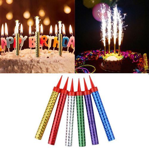 Generic Bougies d anniversaire multicolores 6 Pcs décor de gâteau