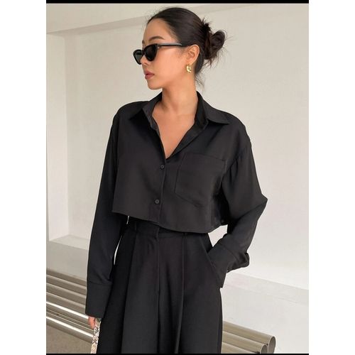 Chemise noir pas cher outlet