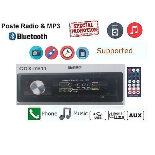 Generic Radio Voiture Bluetooth CDX- 7611BT ECRAN LCD- SD CARD -FM