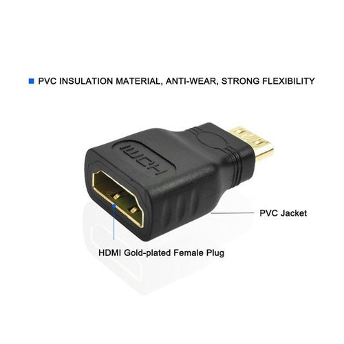 Generic Convertisseur Mini HDMI Vers HDMI Femelle - Noir - Prix pas cher