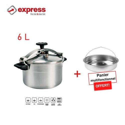 Express Autocuiseur Cocotte minute 6L en Aluminium + Panier à prix