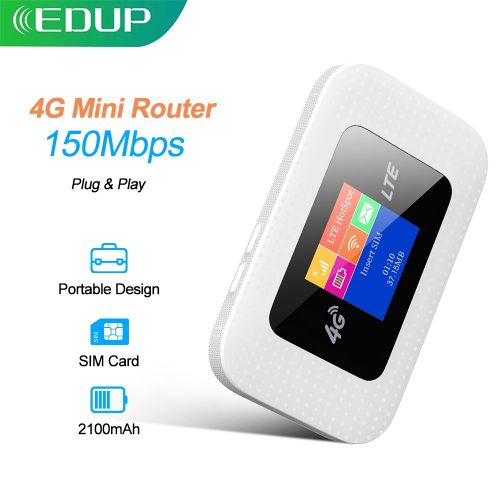 Edup Routeur Portable 4G LTE WiFi Hot Pots 150 Mbps // Carte Sim