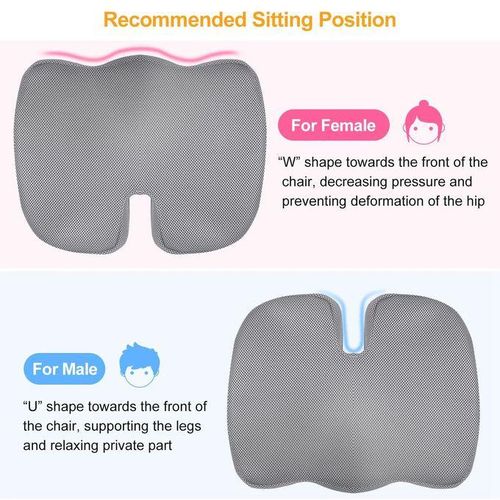 product_image_name-Generic-Coussin de siège ergonomique anti-pression pour chaise de bureau voiture voyage coccyx coussin de siège orthopédique mousse à mémoire coussins de siège en forme de U, GRIS.-6