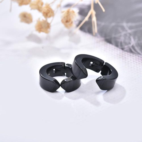 product_image_name-Generic-1 Paire Boucle D'oreille Faux piercing Cosplay Genshin Noir En Acier Inoxydable-5
