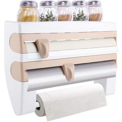 Rangement de cuisine 4 en 1 pour papier d'aluminium et papier