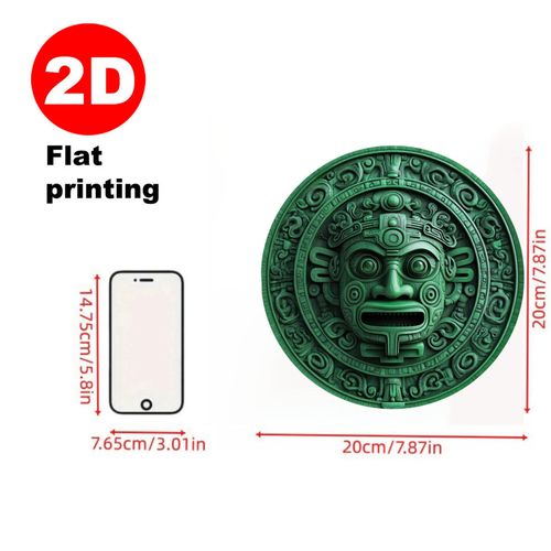 product_image_name-Generic-1pc Art Mural en Bois Inspiré par la Civilisation Maya - Panneau Totem Culturel Rond 2D, Parfait pour PÃ¢ques, la Saint-Patrick, le Ramadan, la Saint-Valentin & Décorations d'Automne - Pas d'électricité Nécessaire, 19.99cm-5