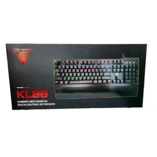 Jedel Clavier Gamer mécanique KL 88 Mode RGB - Bleu Switch - Repose-Poignet  à prix pas cher