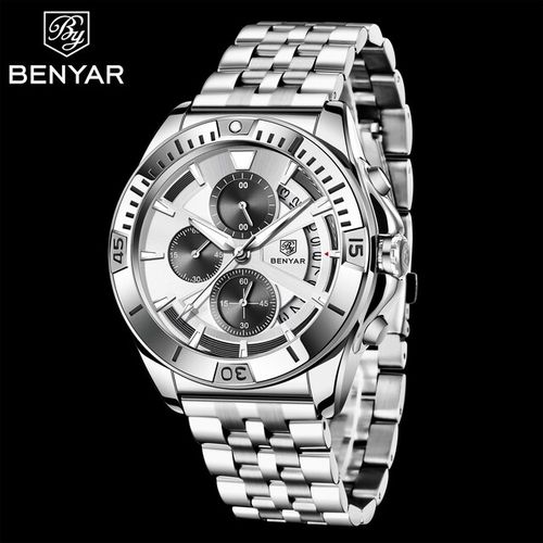 product_image_name-Benyar-Montre Tres Elegent Pour Homme - Chronographe - Blanc -ORIGINALE--2
