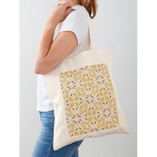 product_image_name-Generic-حقيبة يد قطن كلاسيكية مغربية، صفراء، بطبعات بوهو-4