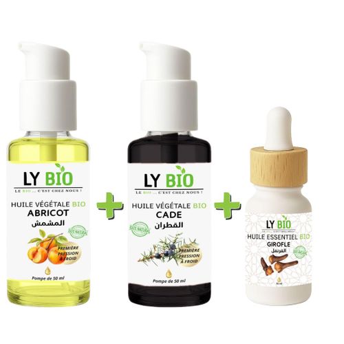 product_image_name-LY BIO-PACK HUILE ABRICOT 50ML - POMPE + HUILE CADE 50ML - POMPE + HUILE ESSENTIEL GIROFLE 10ML-1
