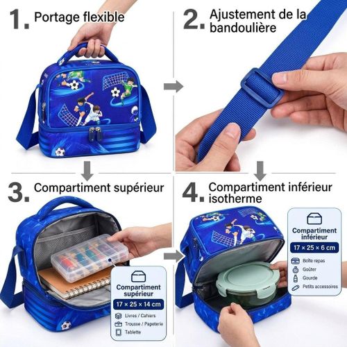 Generic حقيبة غداء شبه هيكلية بسحاب وأشرطة متعددة - image 2