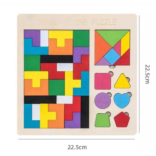 Generic Puzzle en bois coloré, jeu de Puzzle, jouets éducatifs pour  enfants. à prix pas cher