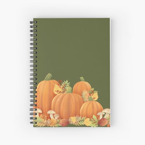 product_image_name-Generic-Autumn Pumpkins Illustration Spiral Notebook Bloc note-1