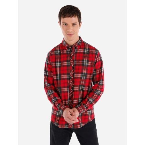product_image_name-Colins-Chemise À Manches Longues Rouge  Pour  Homme-1