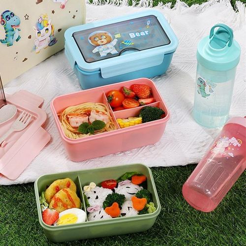 product_image_name-Generic-Lunch Box Verte Compartimentée avec Couverts-4