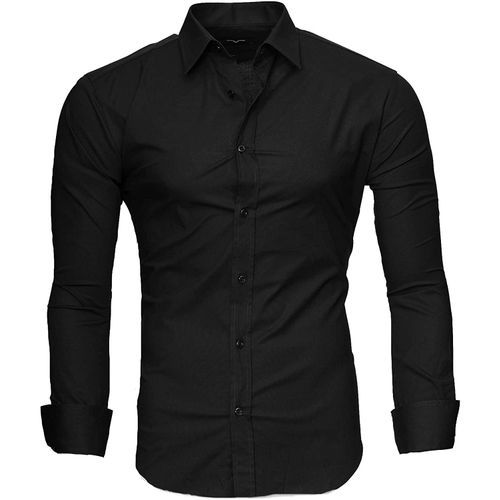 Generic Chomise homme noir super slim chemise manches longues a prix pas cher Jumia Maroc