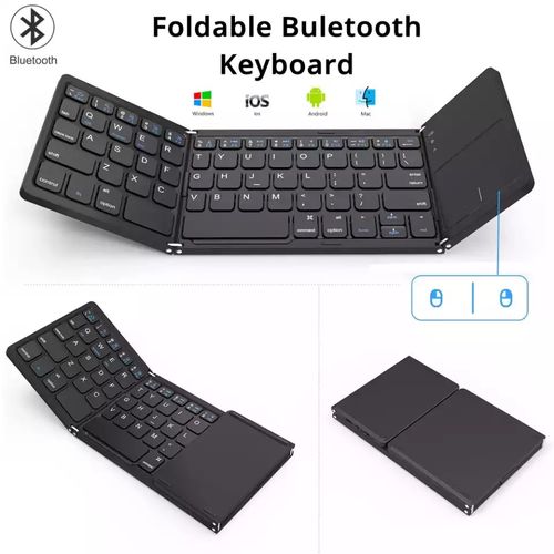 Portable étanche mini clavier Bluetooth sans fil pliable pour ordinateur  portable / PC / téléphone (noir)
