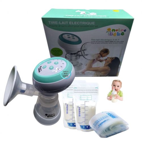 Notre bébé Tire-Lait Électrique Portable, Rechargeable,10 Sachet