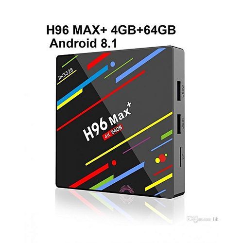 H96 TV BOX H96 MAX PLUS 4/64GO NOIR AVEC ABONNEMENT IPTV 12 MOIS + VOD 12 MOIS