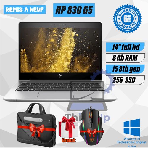 product_image_name-Hp-EliteBook 830 G5 Core i5-8350U 8Go DDR4 256Go SSD Cartable Et Souris Cadeau - Remis à Neuf-1