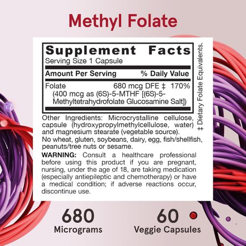 product_image_name-Jarrow Formulas-Vegan Methyl Folate Extra Strength 400 mcg - 60 Veggie Capsules-6