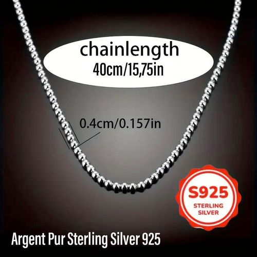 product_image_name-Generic-11,87Gr Collier en Argent Sterling S925 *Style Perles* Fabriqué avec 92,5% d'Argent Pur, Magnétique Médical, sans Nickel, Unisexe, Résistant à l’Oxydation, Élégant, Intemporel, Ultra-Résistant, Poids: 12,00g, Longueur: 40cm, Diamètre: 13cm, Idéal-4