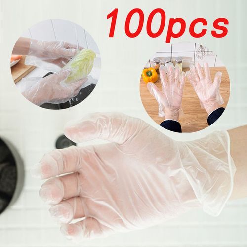 Generic 100 Gants en plastique transparents, étanches, propres et  hygiéniques à prix pas cher