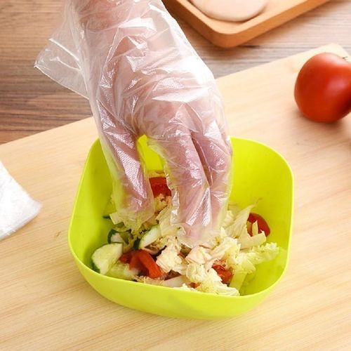 100 Gants plastiques transparents jetables pour ménage ,cuisine ,carburant