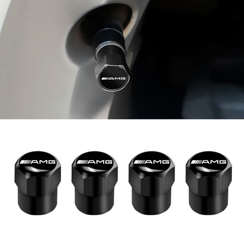 Generic 4 pièces Bouchon de valve logo Mercedes-Benz Noir à prix